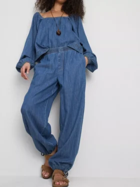 Paula echevarrÃa cotton-rich denim harem pants