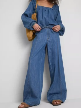 Paula echevarrÃa cotton-rich denim wide-leg pants