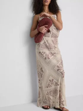 Paula echevarrÃa printed satin bias maxi skirt